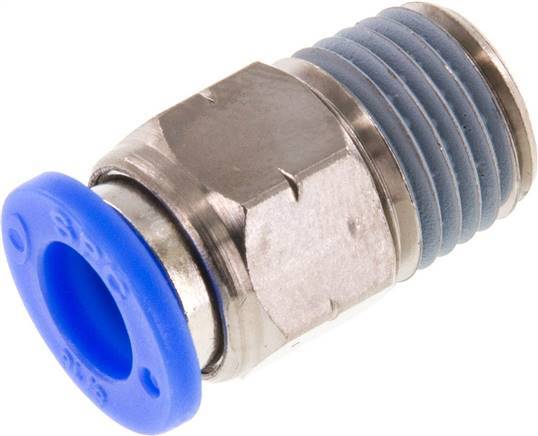 5/16'' x 1/4'' NPT Push-in Fitting with Male Threads Brass/PBT NBR