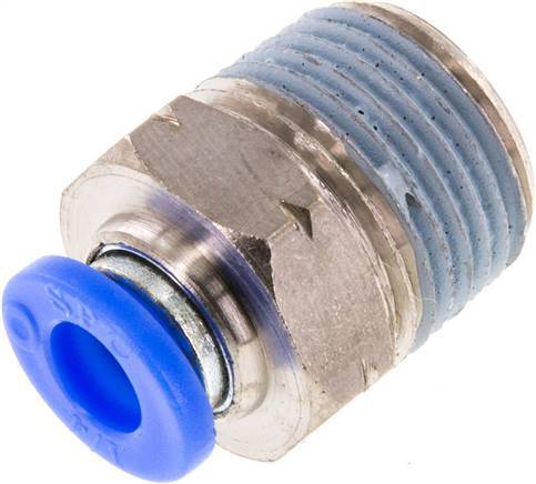 1/4'' x 3/8'' NPT Push-in Fitting with Male Threads Brass/PBT NBR