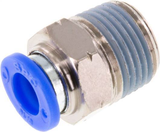 5/16'' x 3/8'' NPT Push-in Fitting with Male Threads Brass/PBT NBR