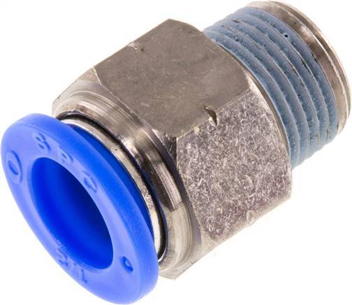 1/2'' x 3/8'' NPT Push-in Fitting with Male Threads Brass/PBT NBR