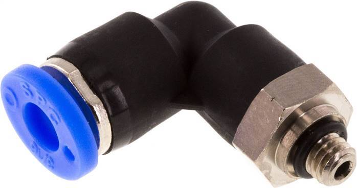 Codo de 3/16'' x UNF 10-32 90deg Racor de latón/PBT NBR Giratorio