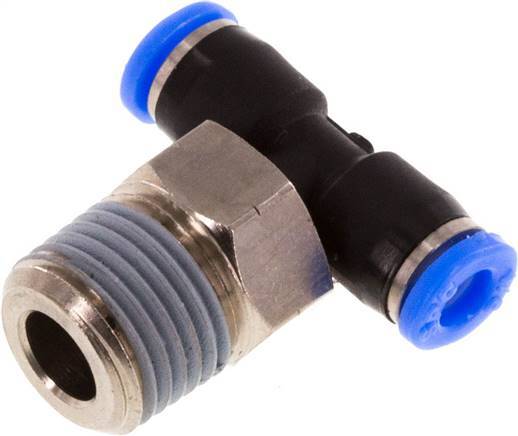 1/8'' x 1/8'' NPT Inline Tee Push-in Fitting with Male Threads Brass/PBT NBR Rotatable