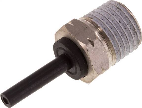 5/32'' x 1/4'' NPT Plug-in Fitting with Male Threads Brass/PBT NBR