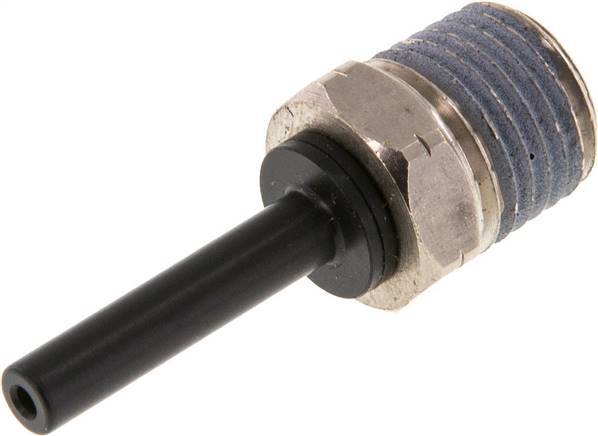 3/16'' x 1/4'' NPT Plug-in Fitting with Male Threads Brass/PBT NBR