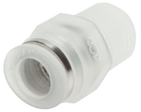 4mm x R1/8'' Polypropylene (PP) Push-in Fitting with Male Threads EPMD/PTFE
