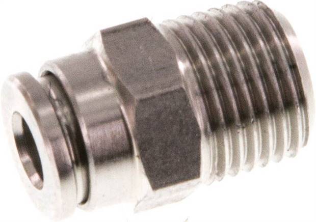 4mm x R1/8'' Push-in Fitting with Male Threads Stainless Steel FKM