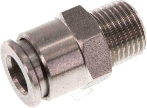 6mm x R1/8'' Push-in Fitting with Male Threads Stainless Steel FKM