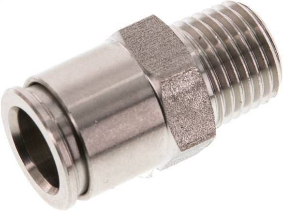 10mm x R1/4'' Push-in Fitting with Male Threads Stainless Steel FKM