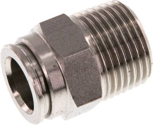 10mm x R3/8'' Push-in Fitting with Male Threads Stainless Steel FKM