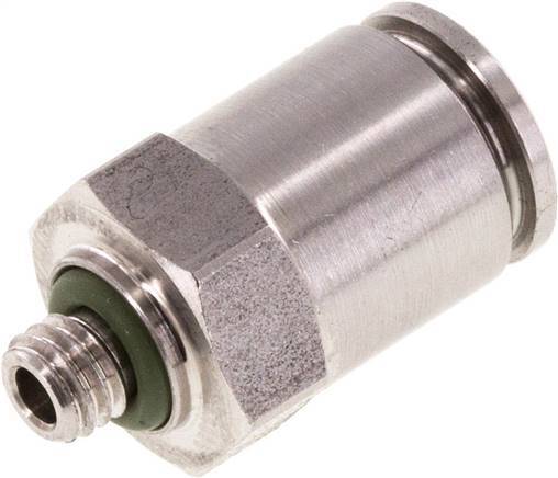 6mm x M 5 Push-in Fitting with Male Threads Stainless Steel FKM