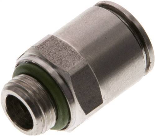 8mm x G1/8'' Push-in Fitting with Male Threads Stainless Steel FKM