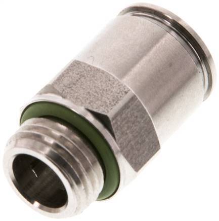 10mm x G1/4'' Push-in Fitting with Male Threads Stainless Steel FKM