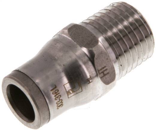 8mm x 1/4'' NPT Push-in Fitting with Male Threads Stainless Steel FKM