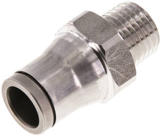 10mm x 1/4'' NPT Push-in Fitting with Male Threads Stainless Steel FKM