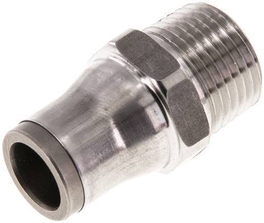 10mm x 3/8'' NPT Push-in Fitting with Male Threads Stainless Steel FKM