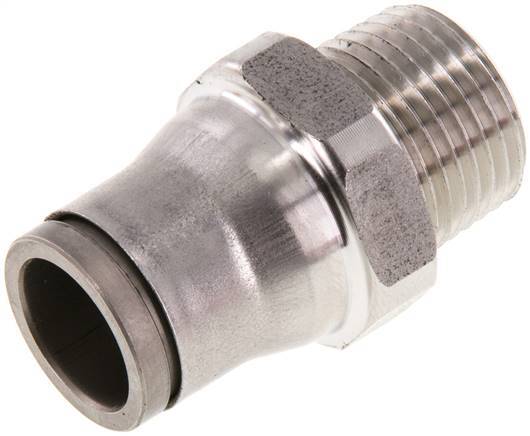 12mm x 3/8'' NPT Push-in Fitting with Male Threads Stainless Steel FKM