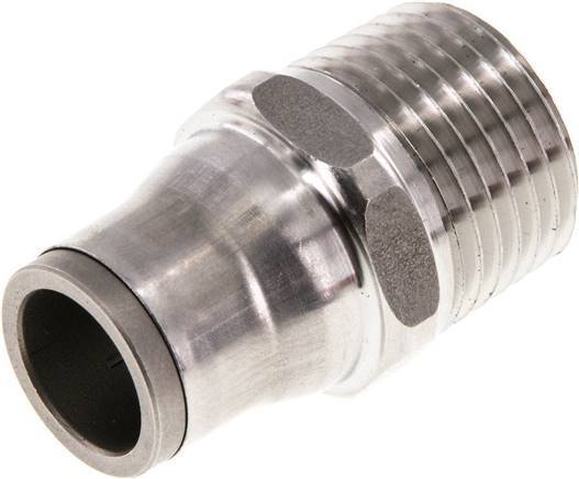 12mm x 1/2'' NPT Push-in Fitting with Male Threads Stainless Steel FKM