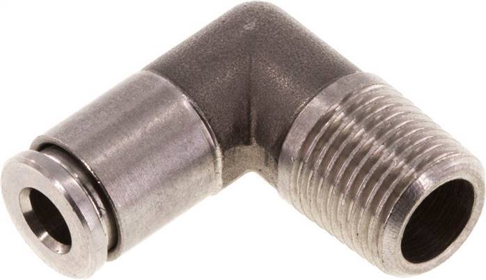 4mm x R1/8'' 90deg Winkel-Steckverschraubung mit Außengewinde Messing FKM drehbar