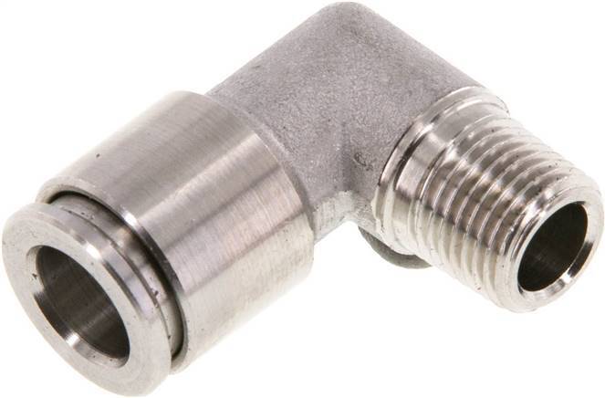 Raccord enfichable coudé 90deg 8mm x R1/8'' à filetage mâle laiton FKM rotatif
