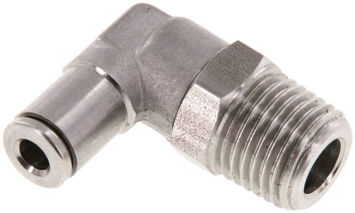 Racor de 4mm x R1/4'' 90deg con rosca macho Latón FKM Giratorio