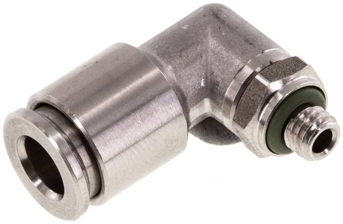 raccord enfichable coudé 6mm x M 5 90deg avec filetage mâle Acier inoxydable FKM Rotatif