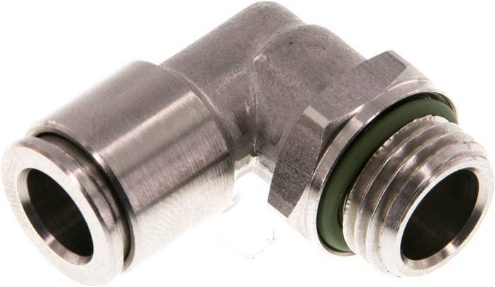 8mm x G1/4'' 90 graden L-verbinding RVS Insteekfitting Buitendraad Draaibaar FKM