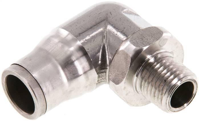 12mm x 1/4'' NPT 90deg Elbow Push-in Fitting with Male Threads Stainless Steel FKM Rotatable