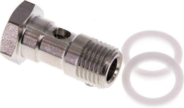 1-way Stainless Steel Banjo Bolt with G1/4'' Male Threads PTFE