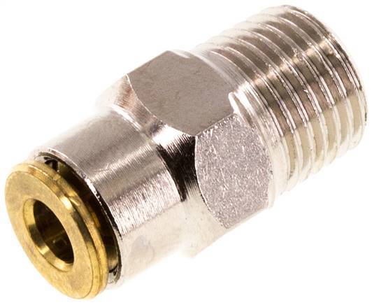 4mm x M 10 x 1 (conical) Push-in Fitting with Male Threads Brass NBRHigh Pressure