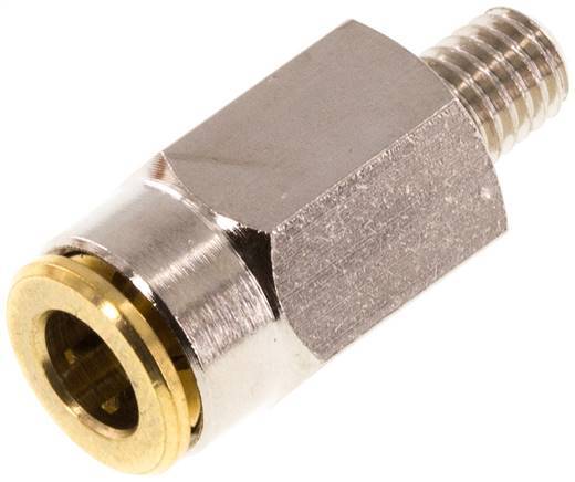 6mm x M 6 (conical) Push-in Fitting with Male Threads Brass NBRHigh Pressure