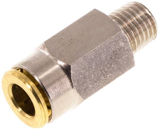 6mm x M 8 x 1 (conical) Push-in Fitting with Male Threads Brass NBRHigh Pressure