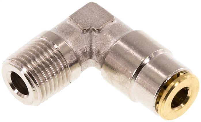 4mm x R1/8'' 90deg Winkel-Steckverschraubung mit Außengewinde Messing NBRHochdruck