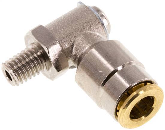 Racor de 6mm x M 6 90deg con rosca macho Latón NBR Giratorio