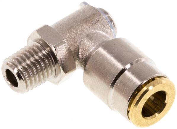 Raccord enfichable coudé 90deg 6mm x M 8 x 1 (conique) avec filetage mâle Laiton NBR RotatifHaute pression