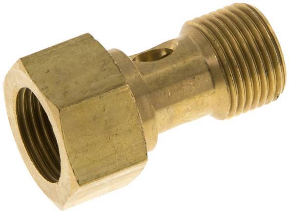 1-way Brass Banjo Bolt with G3/8'' Male and Female Threads L26.5mm