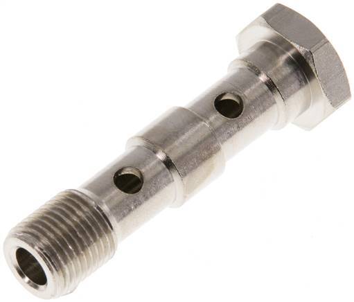 2-way nickel-plated Brass Banjo Bolt with G1/8'' Male Threads L40.5mm