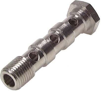 3-way nickel-plated Brass Banjo Bolt with G1/4'' Male Threads L58mm