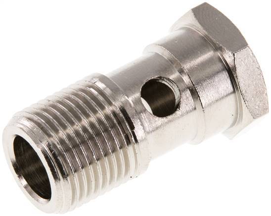 1-way nickel-plated Brass Banjo Bolt with G3/8'' Male Threads L32mm