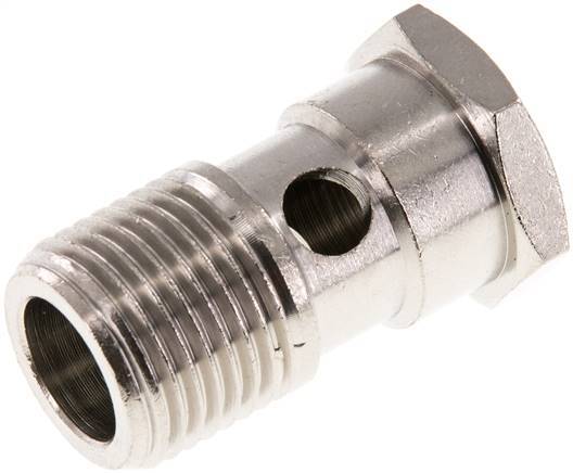 1-way nickel-plated Brass Banjo Bolt with G1/2'' Male Threads L37.3mm