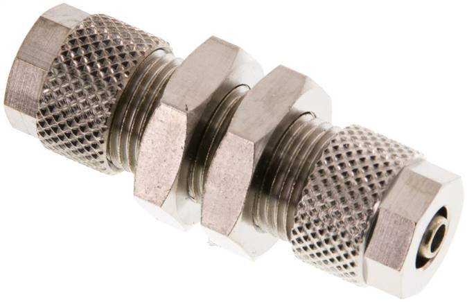 8x6 & 6x4 Nickel plated Brass Straight Push-on Fitting Bulkhead