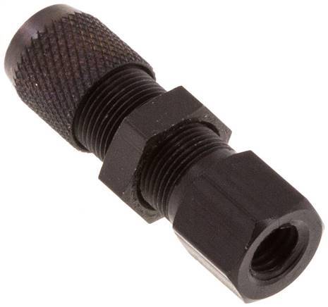 4.3x3 & M5 Aluminum Straight Push-on Fitting with Female Threads Bulkhead