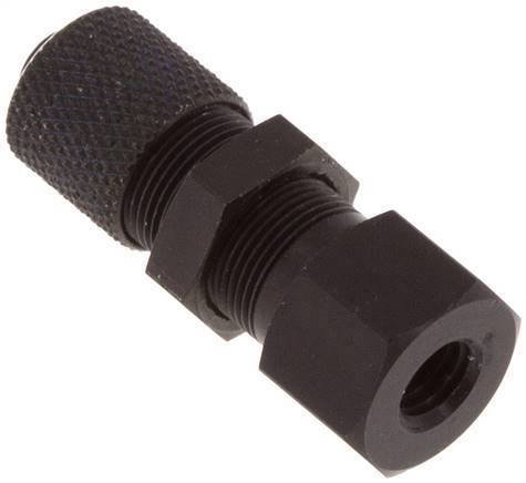 6x4 & M5 Aluminum Straight Push-on Fitting with Female Threads Bulkhead