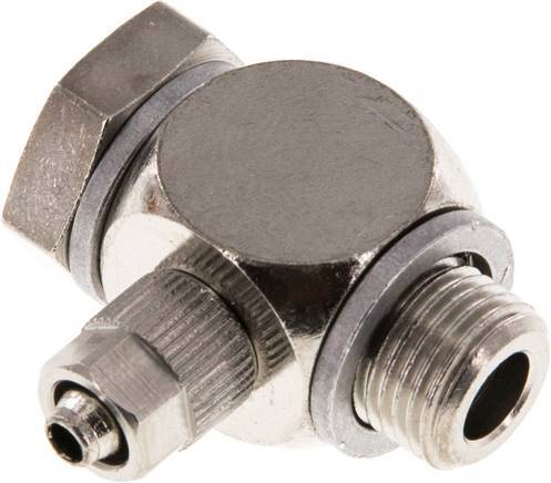 5x3 & G1/8'' Nickel plated Brass Banjo Push-on Fitting with Male Threads with O-ring Rotatable
