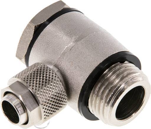 Conector Banjo de Latón Niquelado 12x10 & G1/2'' Rosca Macho con Junta Tórica Giratoria