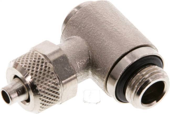 6x4 & G1/8'' Nickel plated Brass Elbow Push-on Fitting with Male Threads Rotatable Inner Hexagon