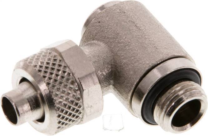 8x6 & G1/8'' Nickel plated Brass Elbow Push-on Fitting with Male Threads Rotatable Inner Hexagon