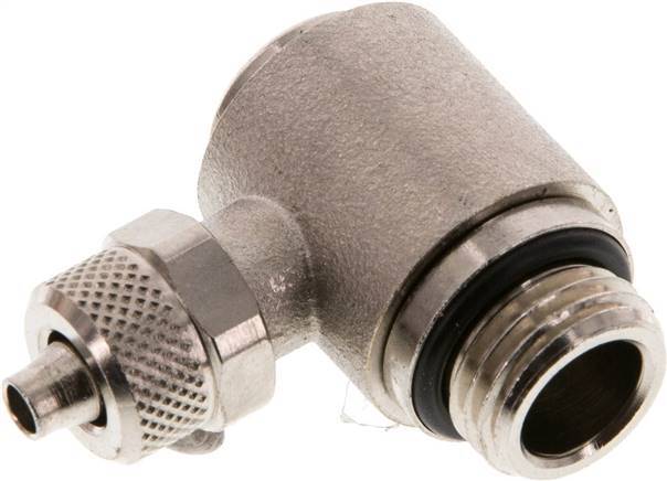 6x4 & G1/4'' Nickel plated Brass Elbow Push-on Fitting with Male Threads Rotatable Inner Hexagon