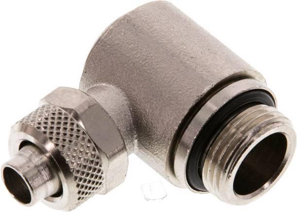 10x8 & G3/8'' Nickel plated Brass Elbow Push-on Fitting with Male Threads Rotatable Inner Hexagon