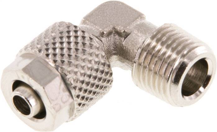 6x4 & R1/8'' Nickel plated Brass Elbow Push-on Fitting with Male Threads