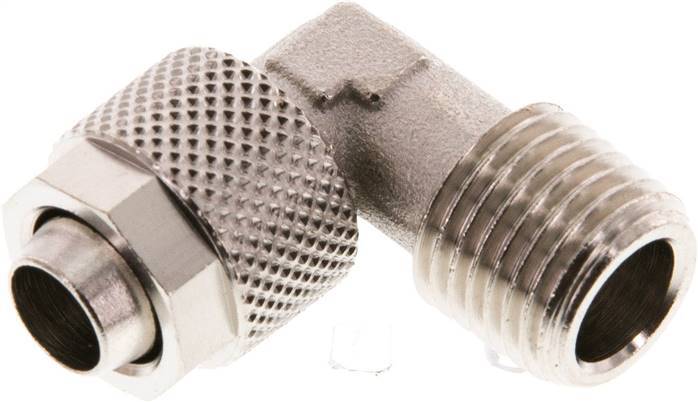 10x8 & R1/4'' Nickel plated Brass Elbow Push-on Fitting with Male Threads